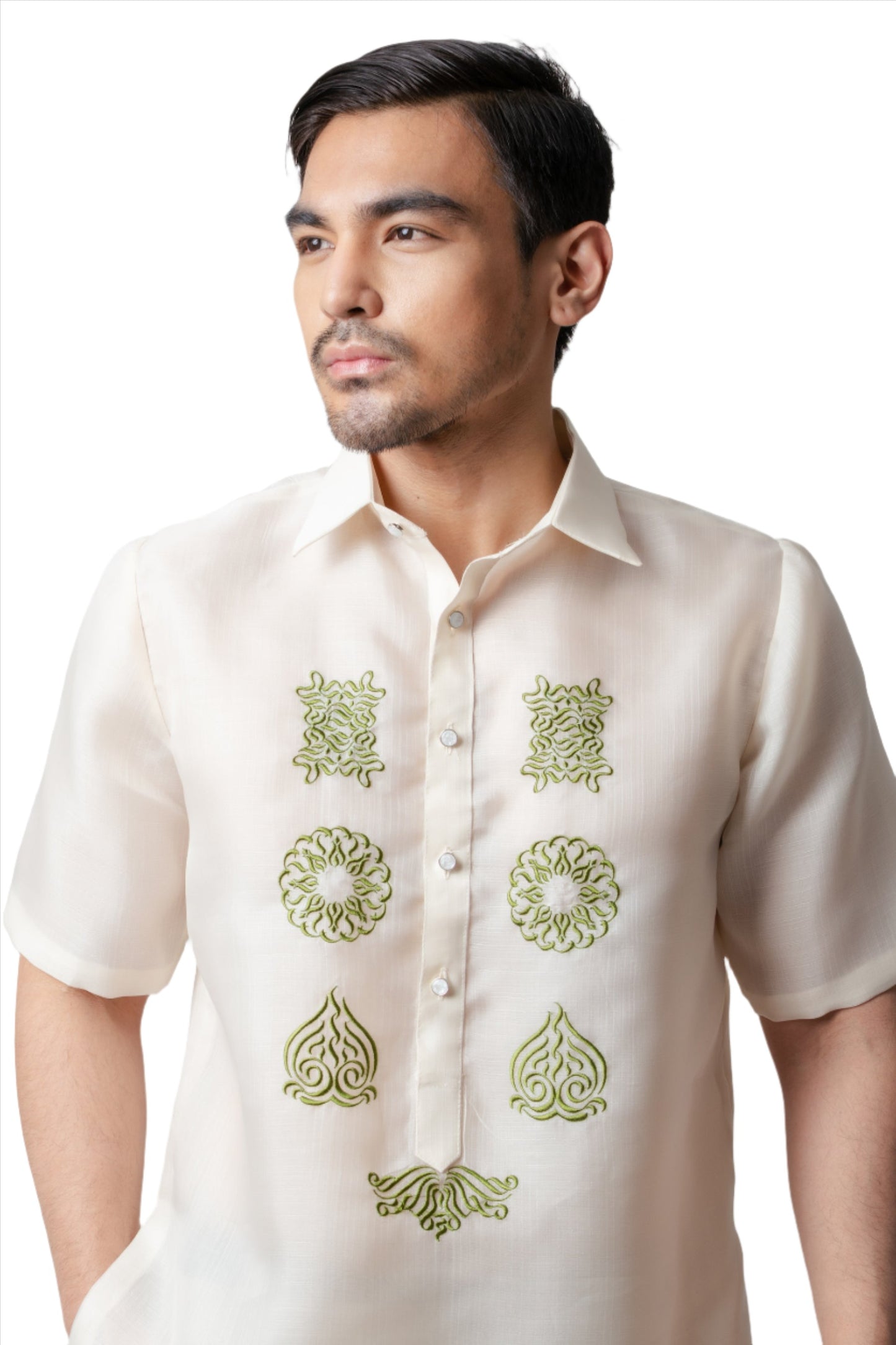 Isko Men's Short Sleeve Barong Tagalog