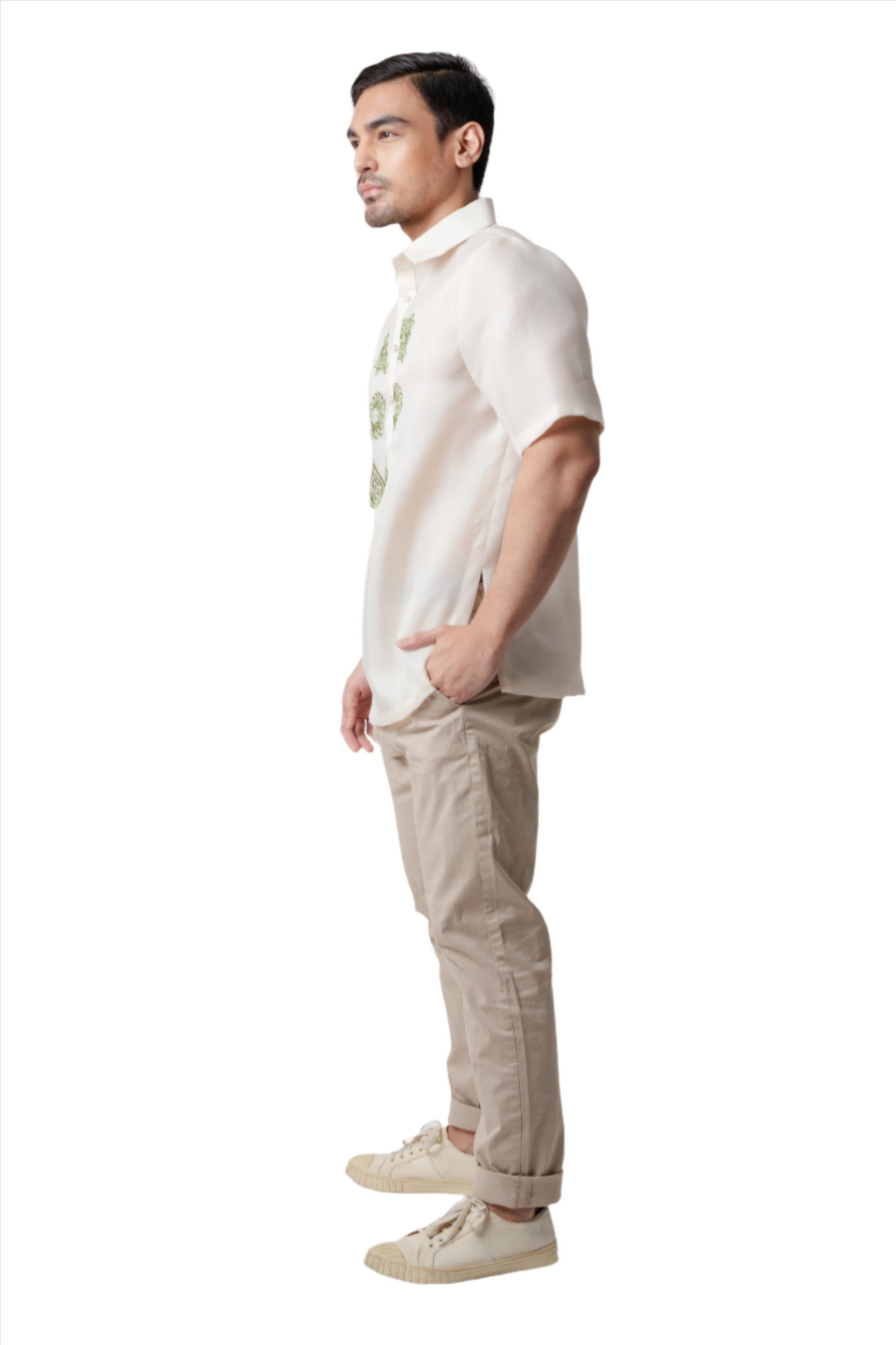 Isko Men's Short Sleeve Barong Tagalog