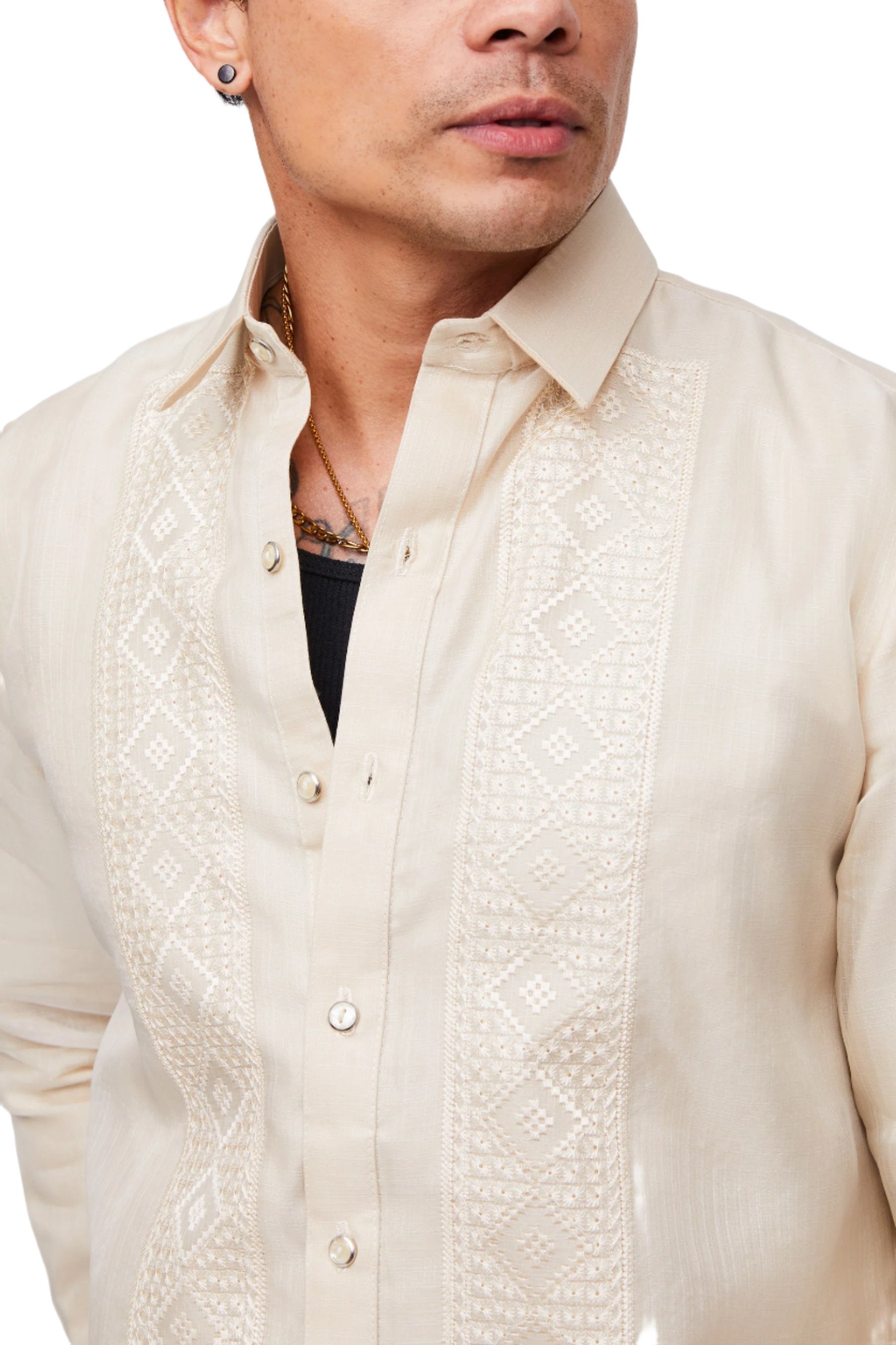 Mateo Men's Barong Tagalog (Beige)