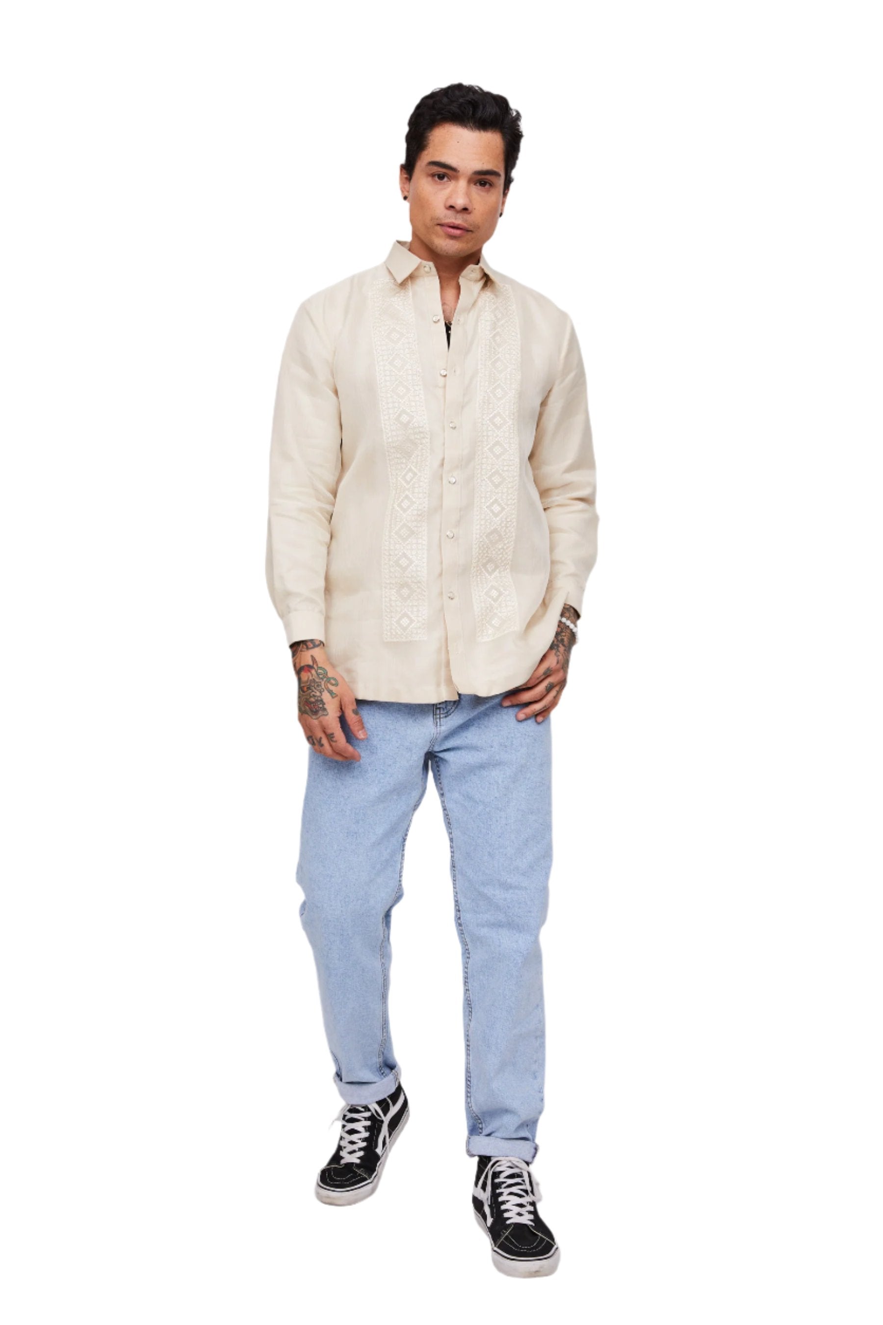 Mateo Men's Barong Tagalog (Beige)